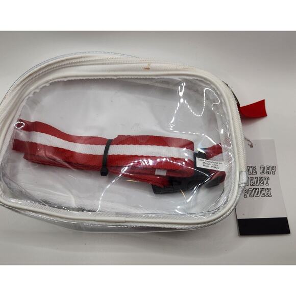 Vivitar Game Day Waist Pouch, Clear w/ Red Adjustable Strap - Picture 1 of 2